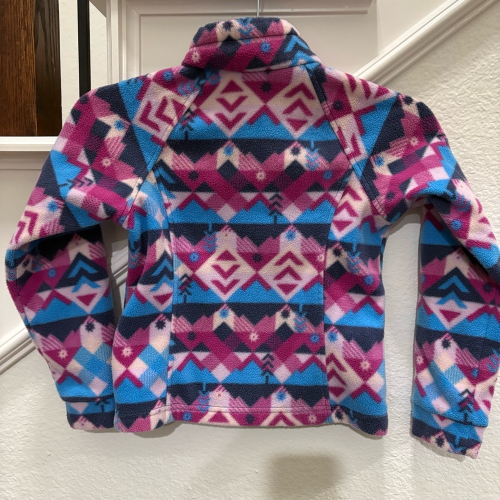 Columbia Fleece Aztec Pattern Zip Up Jacket - Picture 6 of 6